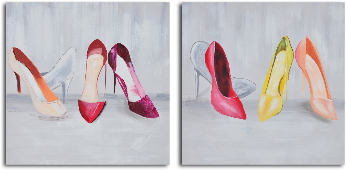 32 x 32 in. Double Trouble Shoeshining Hand Painted Canvas Set - 2 Piece