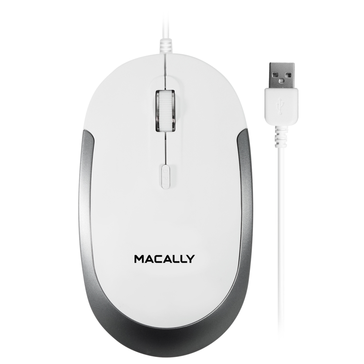 USB Optical Mouse, White & Space Gray