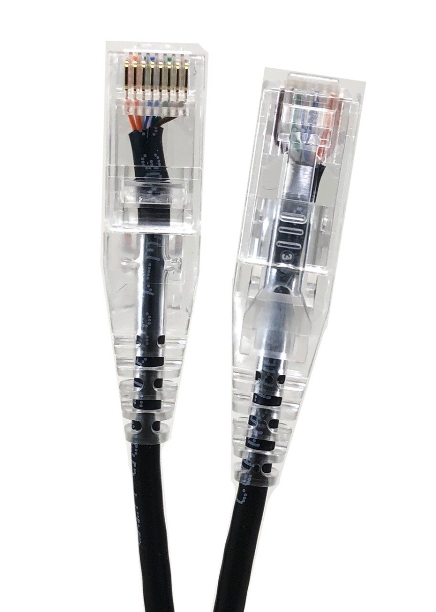 3 ft. Ultra Slim 28AWG Cat6 UTP RJ45 Patch Cables, Black - Pack of 5