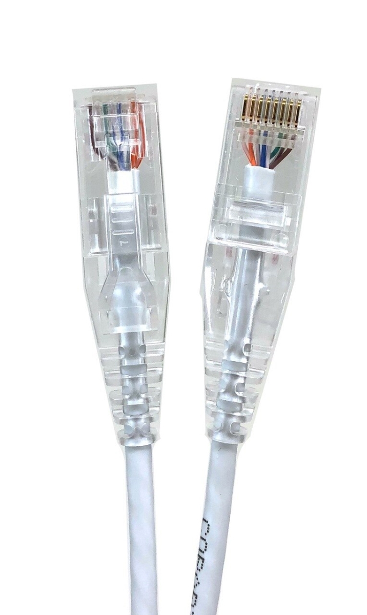 1 ft. Ultra Slim 28AWG Cat6 UTP RJ45 Patch Cables, White - Pack of 5