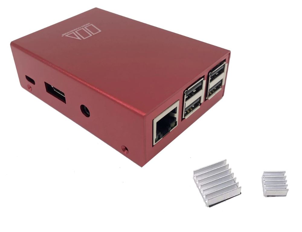 RAS-PCS03-RD Aluminum Raspberry Pi 3 Model B B Plus Case - Red