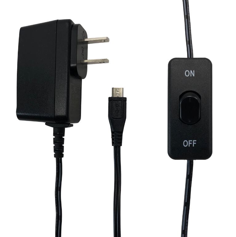 Picture of Micro Connectors RAS-PWR03-PI 5V-2.5A Power Adapter with on & off switch for Raspberry Pi&#44; ETL listed