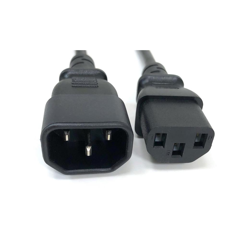 6 ft. 18 AWG AC Power Extension Cord UL Approved C13 to C14, Black - Pack of 2