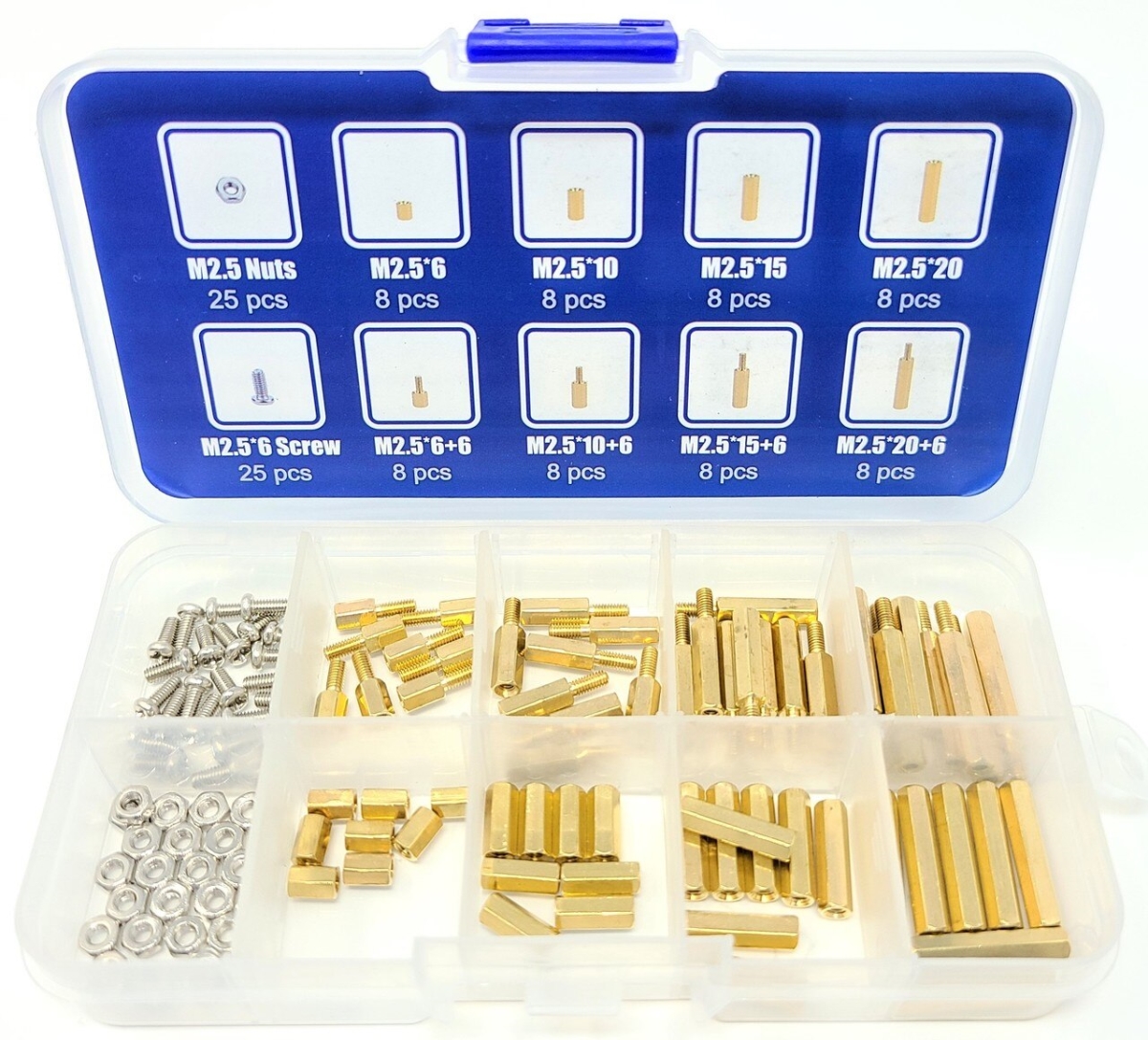 SCW-114PC Assorted M2.5 Standoff Kit for Raspberry Pi and Single Boards - 114 Piece