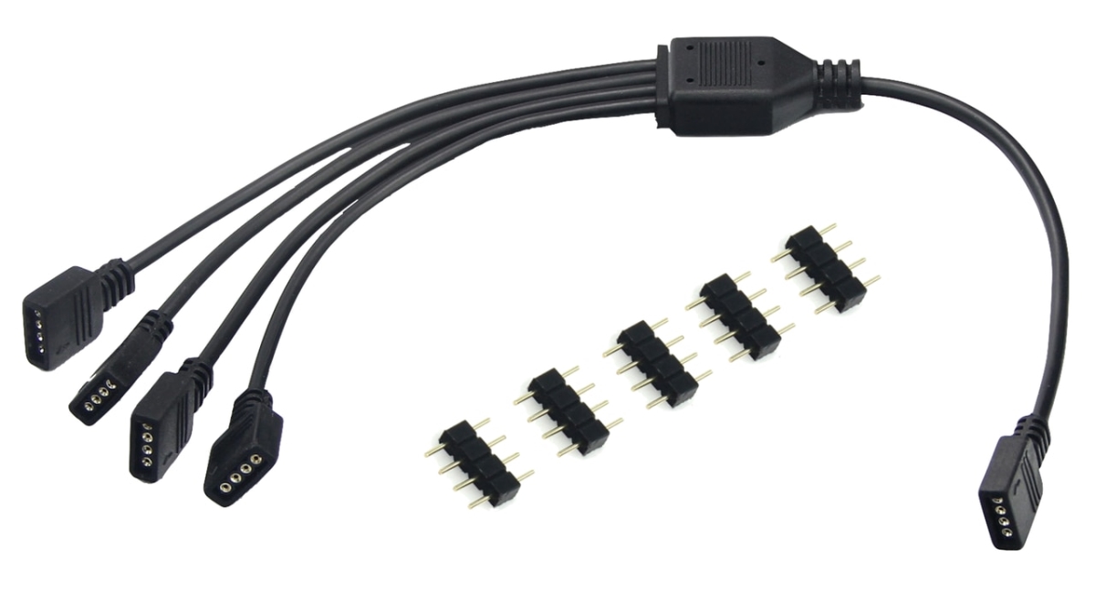 30CM 1 to 4 RGB Splitter Cable - 2 per Pack