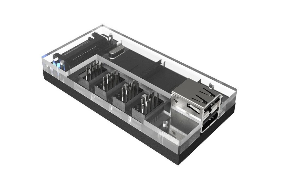 Acrylic Internal 5-Port USB 2.0 Hub with Magnetic Base