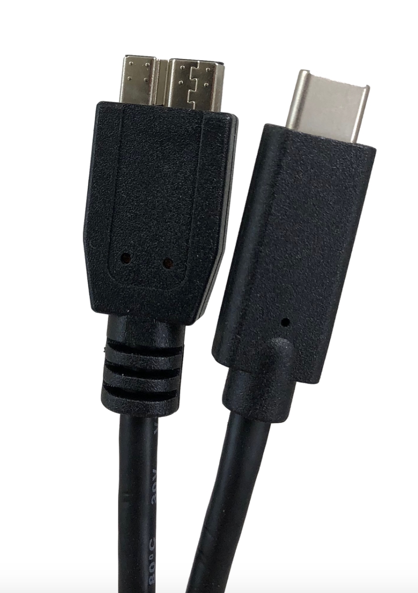 Picture of Micro Connectors E07-314CB-1M 3.28 ft. USB 3.1 Gen 2 Type-C Male To B Male Cable, Black