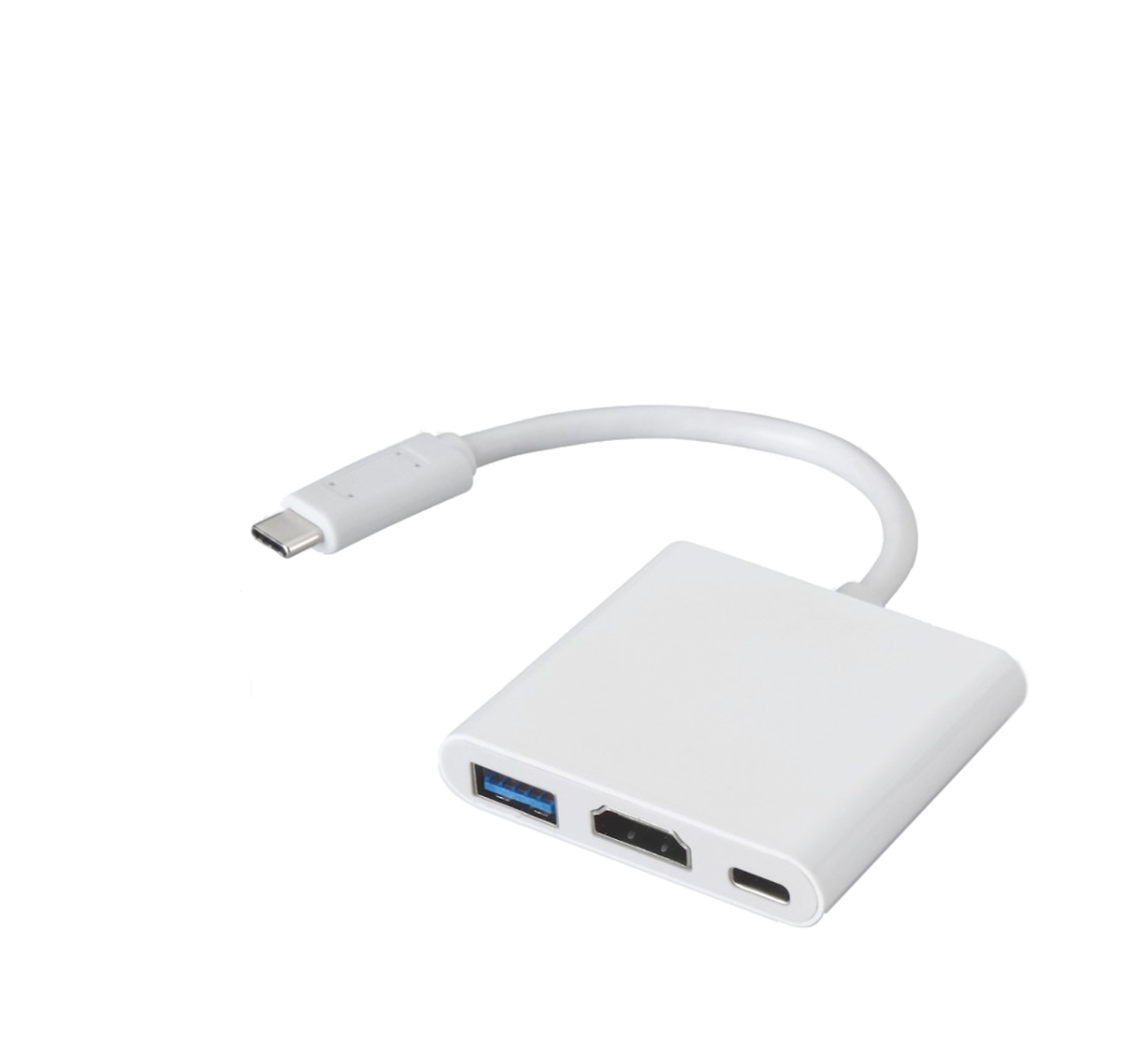 USB Type-C To HDMI, USB Type-C & USB 3.0 A Adapter, White