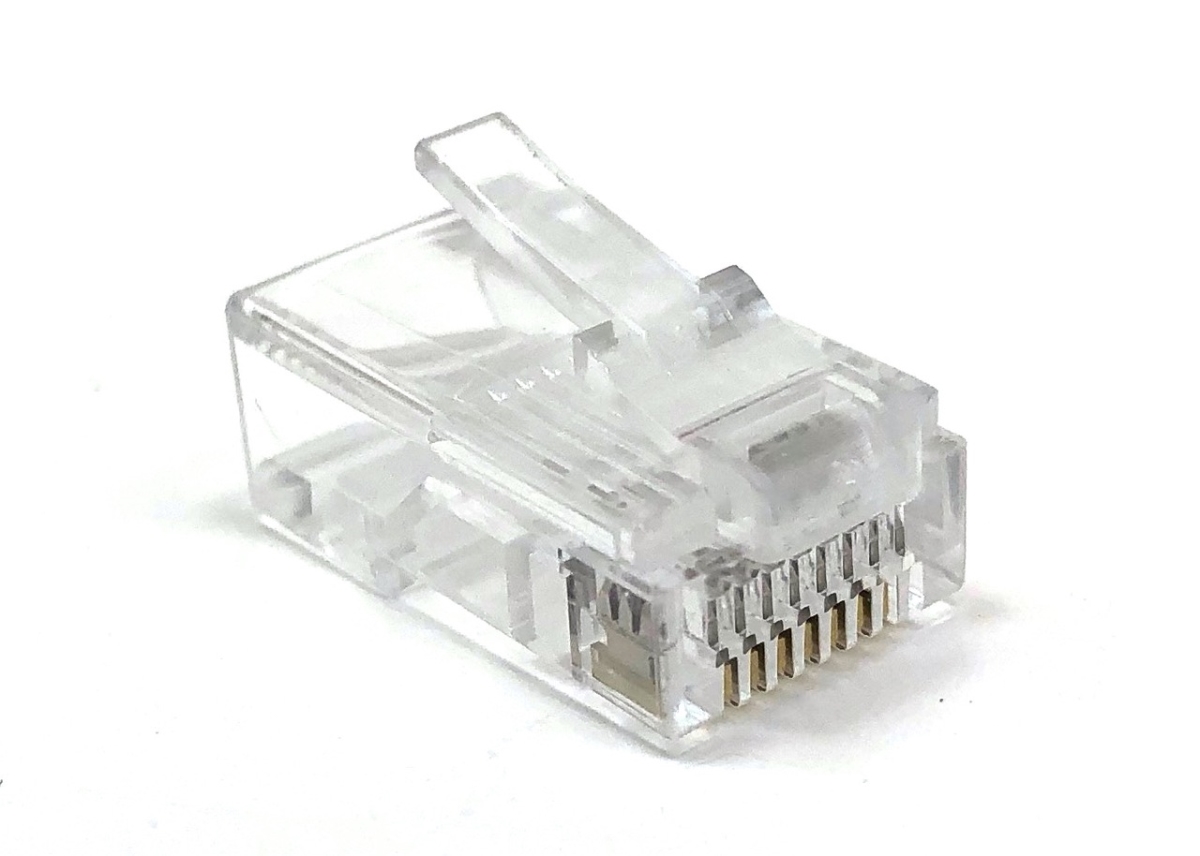 Cat 5e 24AWG RJ 45 Modular Plug, Clear - Pack of 100