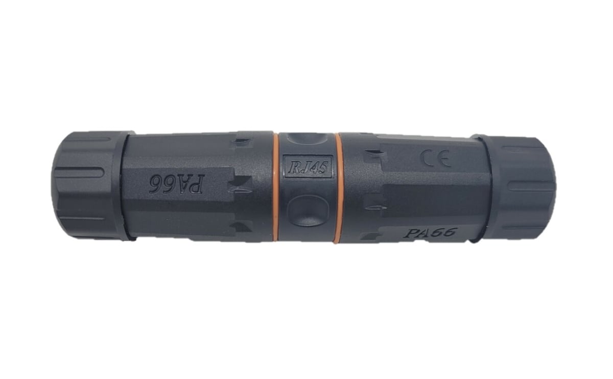 Cat 6A Shielded Waterproof RJ45 Coupler, Black