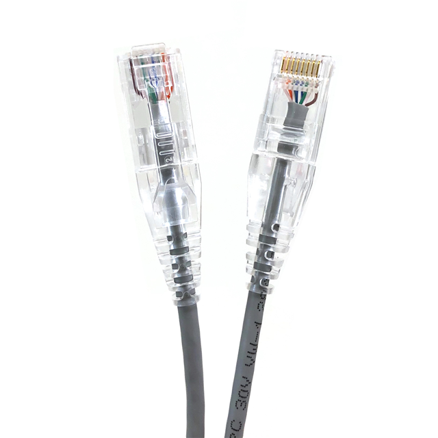1 ft. Slim 28AWG CAT 6A UTP Patch Cable, Gray