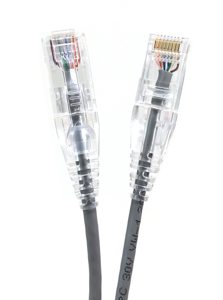 10 ft. Slim 28AWG CAT 6A UTP Patch Cable, Gray