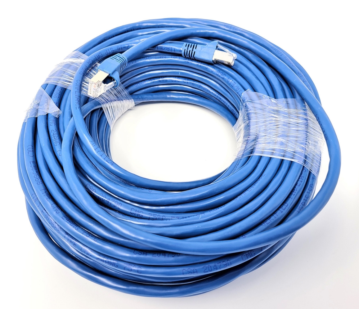 E09-075BL-S 75 ft. CAT 6A Shielded Molded Patch Cable, Blue
