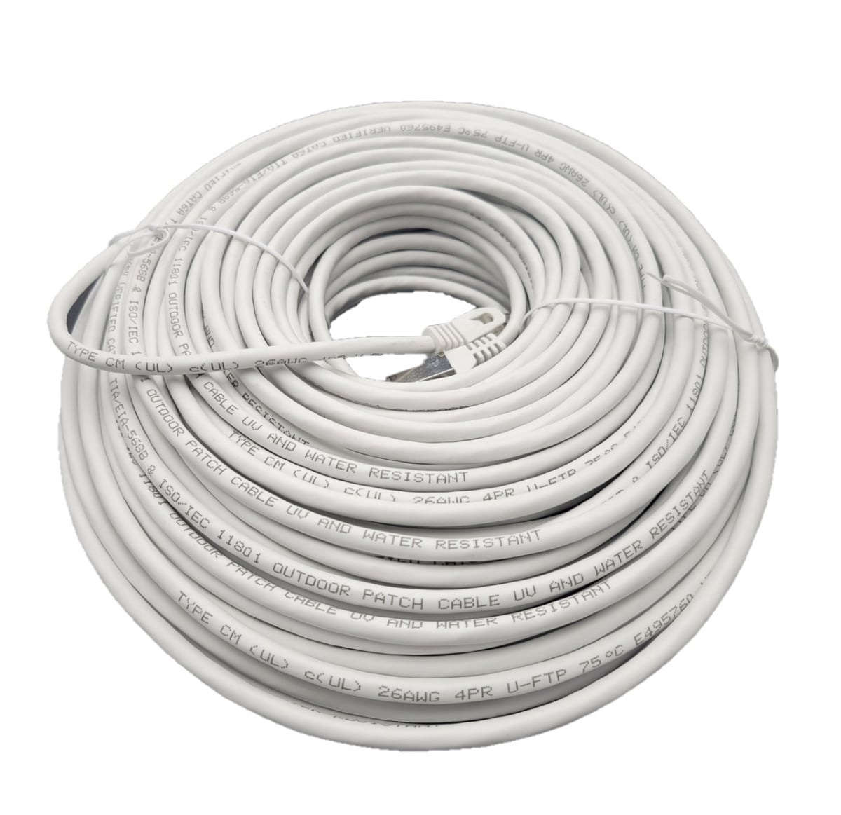 150 ft. CAT 6A Industrial Outdoor Rated Shielded Ethernet Cable, White