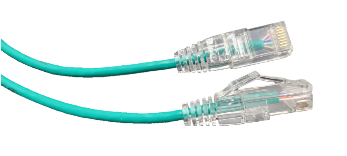 7 ft. Slim 28AWG CAT 6A UTP Patch Cable, Green - Pack of 5