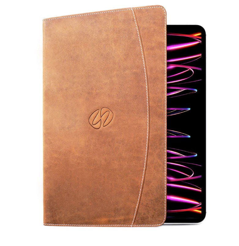 LG5-12.9FL-VN 12.9 in. Premium Leather Gen 6 iPad Pro Folio Case - Vintage