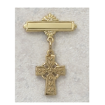 434J 0.98 x 0.7 x 0.17 in. Gold on Sterling Silver Celtic Baby Pin