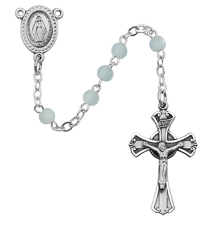 3 mm Blue Glass Youth Rosary
