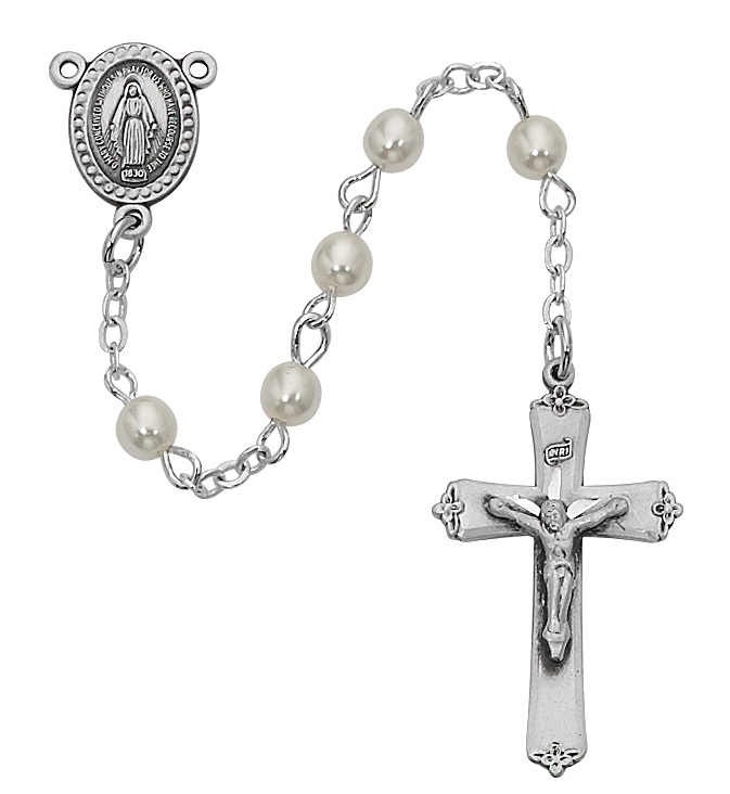 210LG 3 mm Pearl Like Glass Youth Rosary