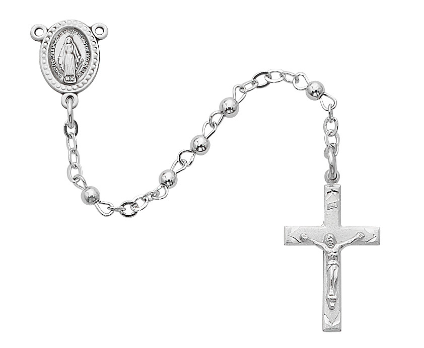 3 mm All Sterling Youth Rosary