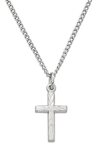Picture of McVan L8001B 0.62 x 0.37 x 0.07 in. Sterling Silver Cross on Baby Chain