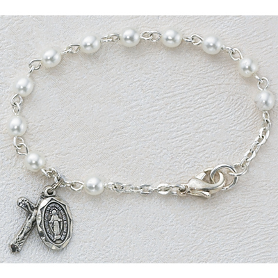Picture of McVan BR177D 5.5 in. Imitation Pearl Baby Bracelet