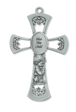 6 in. Pewter Baby Boys Cross
