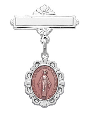 Sterling Pink Miraculous Baby Pin