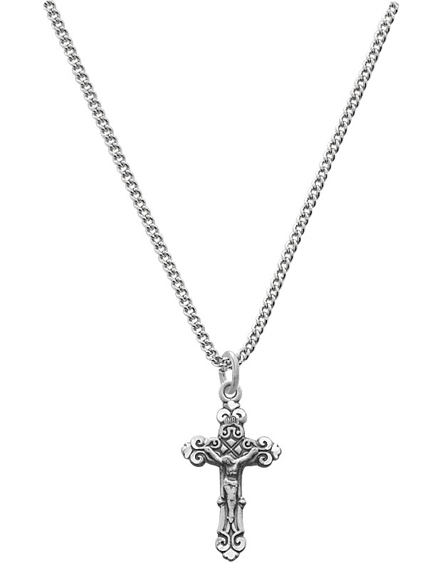 Picture of McVan L9103B 0.58 x 0.37 x 0.05 in. Sterling Silver Crucifix on Baby Chain