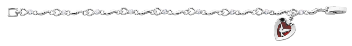 Picture of McVan BR416 7.5 in. Holy Spirit Bracelet with Cubic Zirconia Stones - Silver