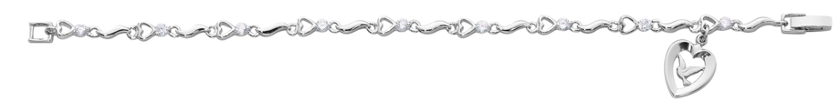 Picture of McVan BR417 7.5 in. Holy Spirit Bracelet with Cubic Zirconia Stones & Rhodium Plated Pewter - Silver