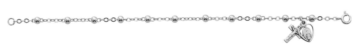 913L 7.5 in. & 4 mm Bead All Sterling Bracelet