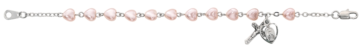 Picture of McVan BR173M 6.5 in. Hearts Bracelet - Pink