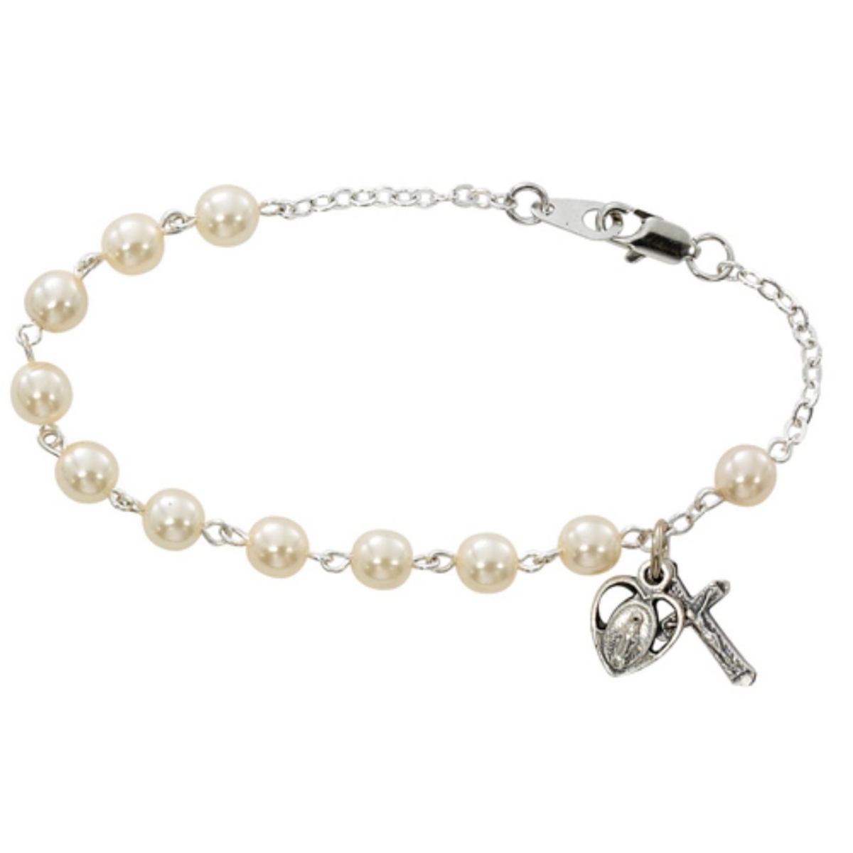 Picture of McVan BR181 7.5 in. Pearl Like Bracelet with Sterling Medals