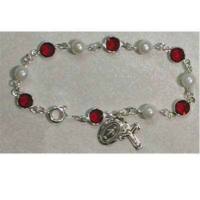 Picture of McVan BR192 7.5 in. Crystal Bracelet - Red
