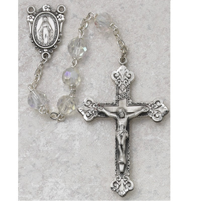 7ABL-CRF 7 mm Crystal Tin Cut Rosary