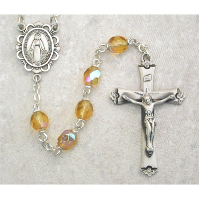 6 mm Amber Glass November Rosary