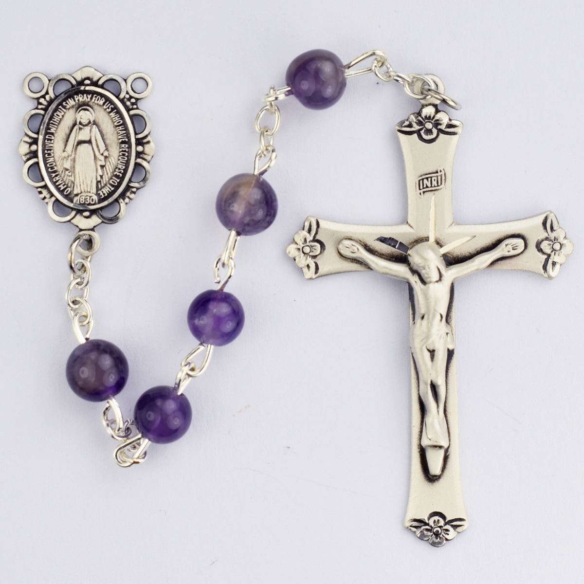 Picture of McVan 560ASF 6 mm Genuine Cross Rosary Set - Amethyst