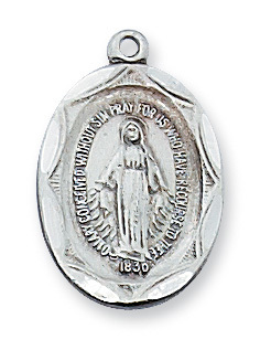 L1603MI 0.77 x .5 x 0.7 in. Sterling Silver Miraculous Pendant