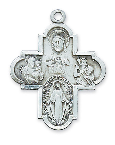 10.4 x 1.08 x 0.7 in. Sterling Silver 4-way Pendant