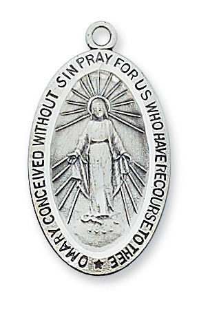 0.83 x 0.71 x 0.5 in. Sterling Silver Miraculous Pendant