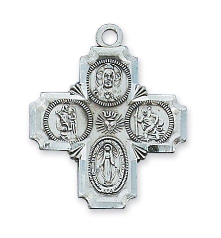1.1 x 0.92 x 0.6 in. Sterling Silver 4-way Pendant
