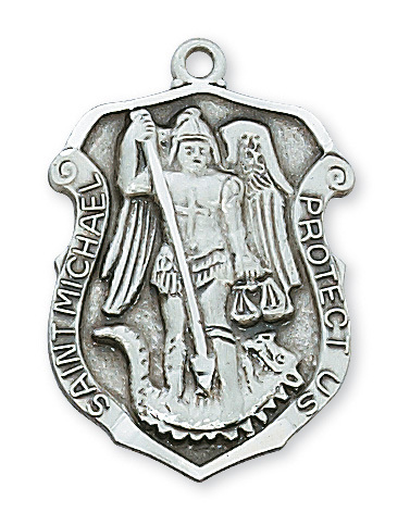 L414 1.23 x 0.82 x 0.12 in. Sterling Silver St.Michael Pendant