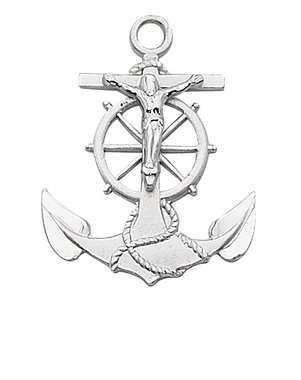 L422 Sterling Silver Anchor Pendant