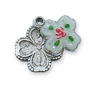 0.53 x 0.45 x 0.16 in. Sterling Silver Cloisonne4-way Pendant