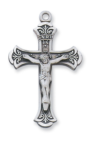 1.39 x 0.86 x 0.14 in. Sterling Silver Crucifix Pendant