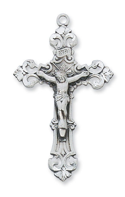 1.7 x 1.01 x 0.13 in. Sterling Silver Crucifix Pendant