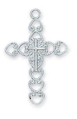 0.93 x 0.61 x 0.9 in. Sterling Silver Cross Pendant