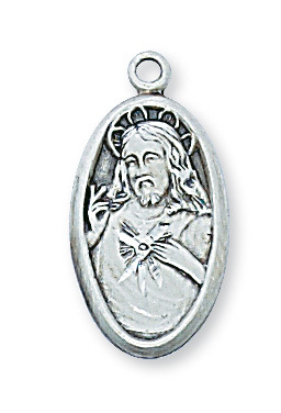 0.83 x 0.43 x 0.9 in. Sterling Silver Scapular Pendant