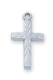 0.59 x 0.32 x 0.5 in. Sterling Silver Cross Pendant